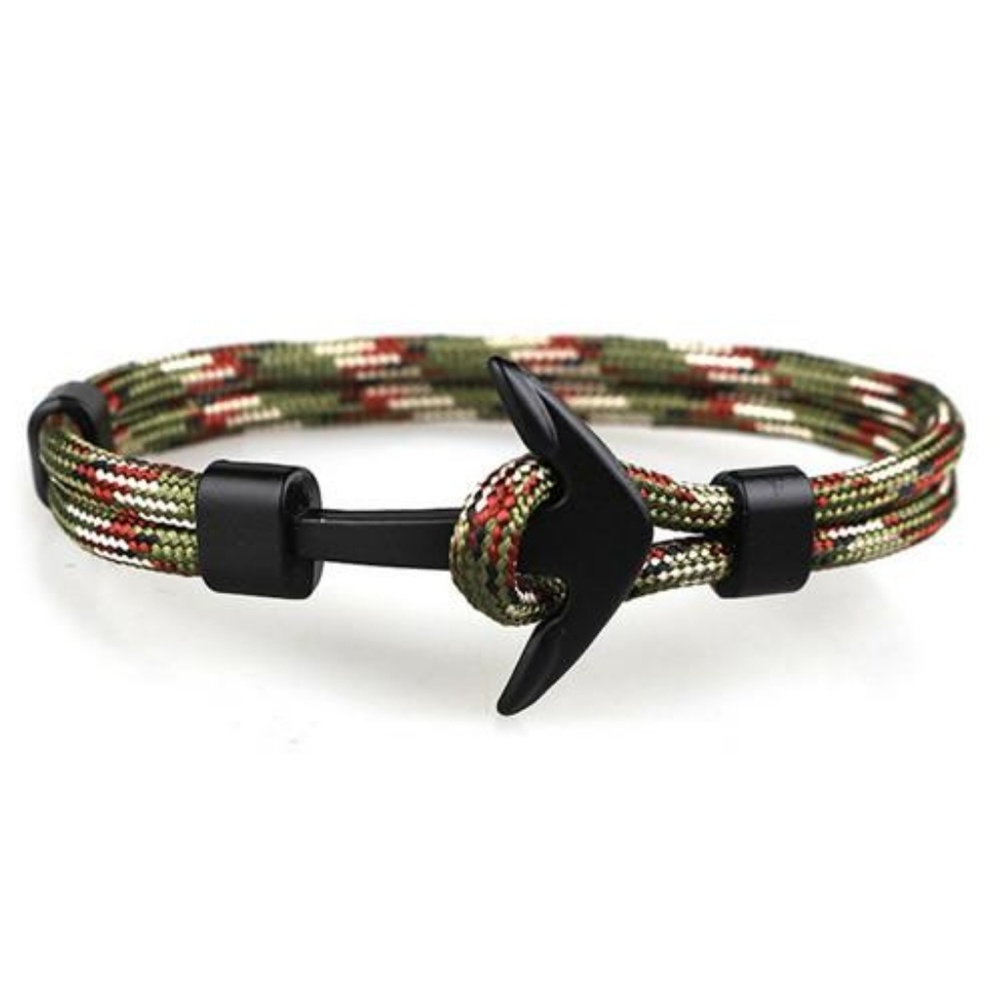 Black anchor bracelet